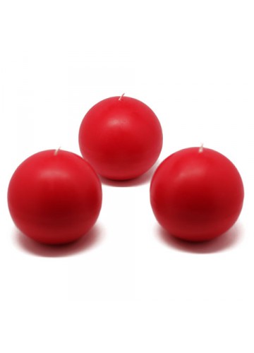 3 Inch Red Ball Candles (6pc/Box)