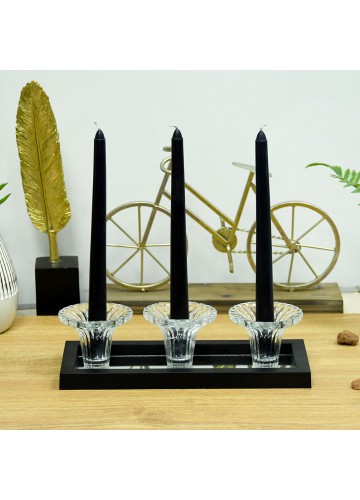 10 Inch Black Taper Candles (144pcs/Case) Bulk