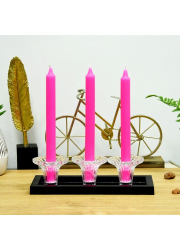 10 Inch Hot Pink Straight Taper Candles (1 Dozen)