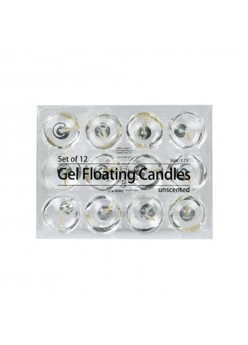 1.75 Inch Clear Gel Floating Candles (12pc/Box)