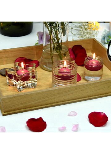 1 3/4 Inch Burgundy Floating Candles (144pcs/Case) Bulk