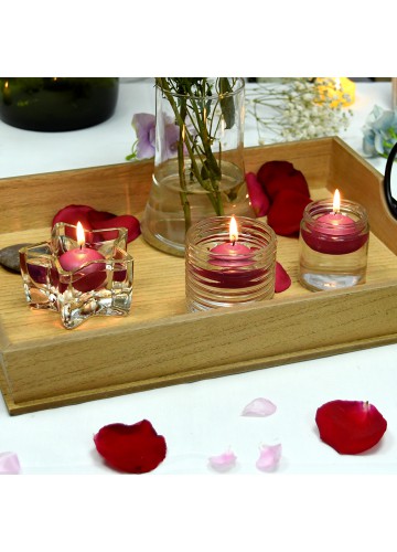 1 3/4 Inch Burgundy Floating Candles (24pc/Box)