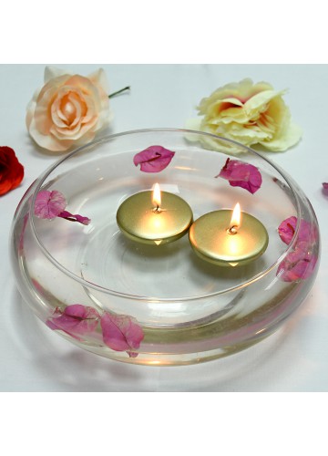 2 1/4 Inch Metallic Gold Floating Candles (96pcs/Case) Bulk