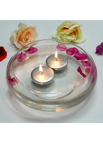 2 1/4 Inch Metallic Silver Floating Candles (96pcs/Case) Bulk