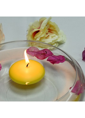 3 Inch Yellow Floating Candles (72pcs/Case) Bulk