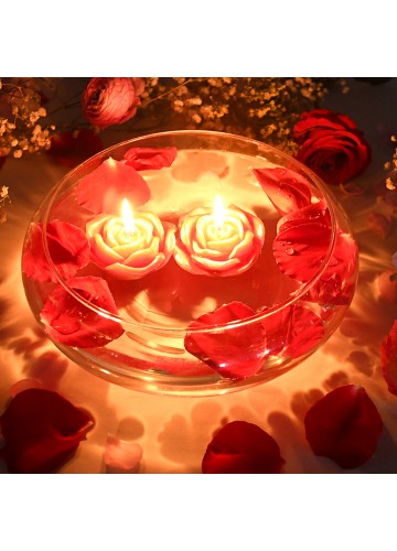 3 Inch Red Rose Floating Candles (144pcs/Case) Bulk