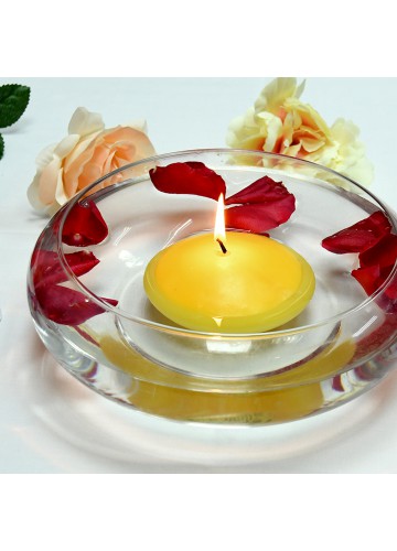 4 Inch Yellow Floating Candles (24pcs/Case) Bulk
