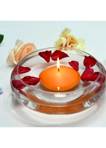 4 Inch Orange Floating Candles (24pcs/Case) Bulk