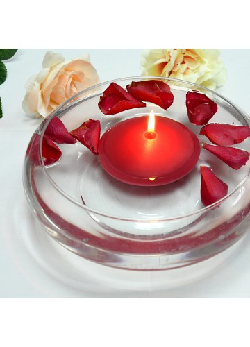 4 Inch Red Floating Candles (24pcs/Case) Bulk