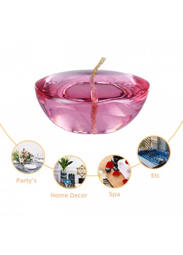 3 Inch Clear Light Rose Gel Floating Candles (72pcs/Case) Bulk