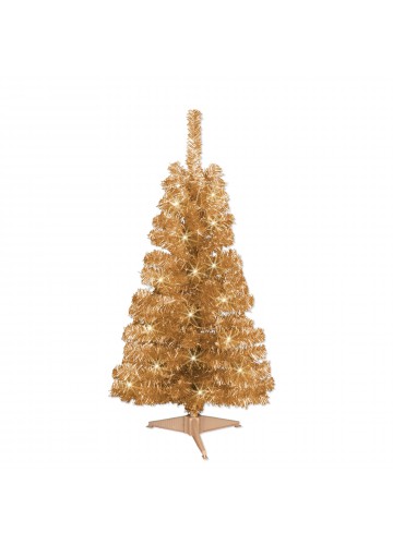 4ft. Pre-lit Champagne Tinsel tree