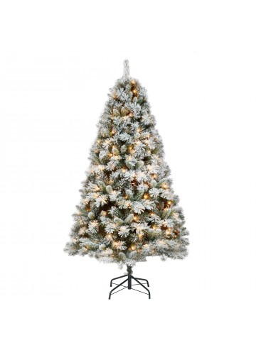 7.5ft. Prelit Frosted Christmas Tree with Meta Stand