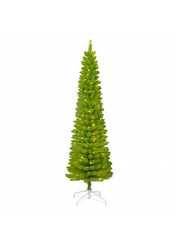 6FT PRE-LIT GREEN FLOCKED TREE W/LED LIGHTS