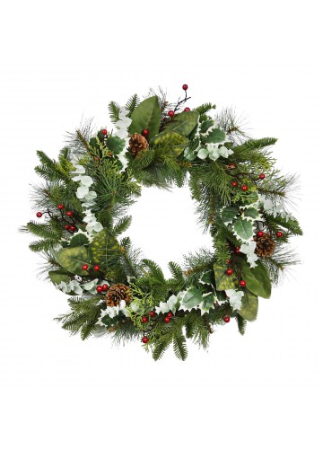 26 inch Christmas Wreath with Red Berries