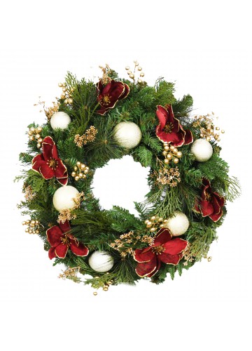 26 inch Christmas Wreath with Ornaments