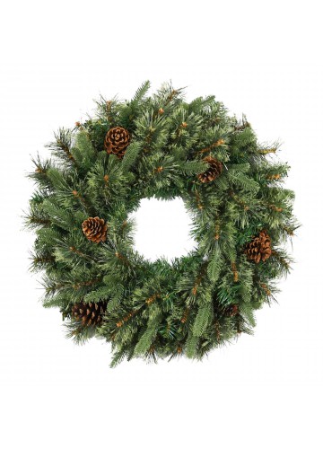 24 inch Christmas Wreath with Pine Needles
