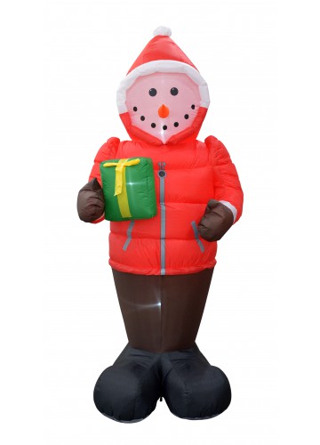 8FT Inflatable Snowman in A Down Jacket