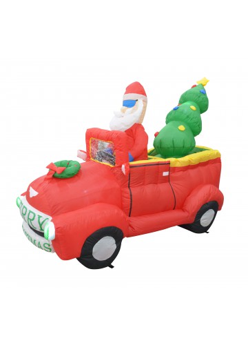 7FT Santa In Red Trunk With Christmas Santa on Car 