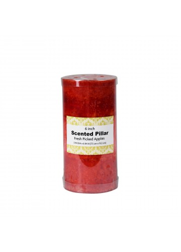 3 x 6 Inch Tritone Red Scented Pillar Candle