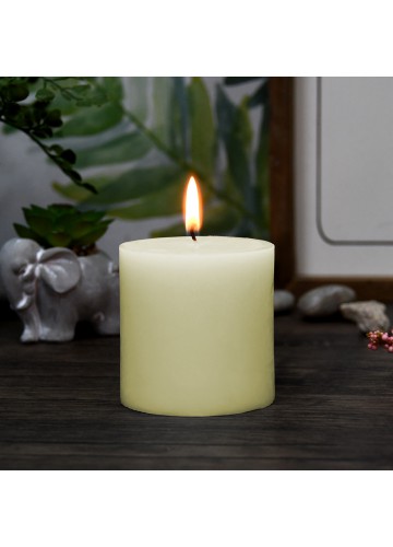 3 x 3 Inch Pale Ivory Pillar Candles (12pcs/Case) Bulk