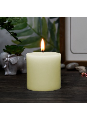 3 x 3 Inch Pale Ivory Pillar Candle