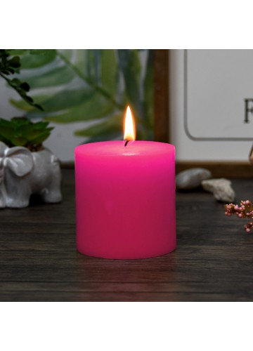 3 x 3 Inch Hot Pink Pillar Candles (12pcs/Case) Bulk