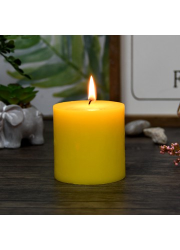 3 x 3 Inch Yellow Pillar Candles (12pcs/Case) Bulk