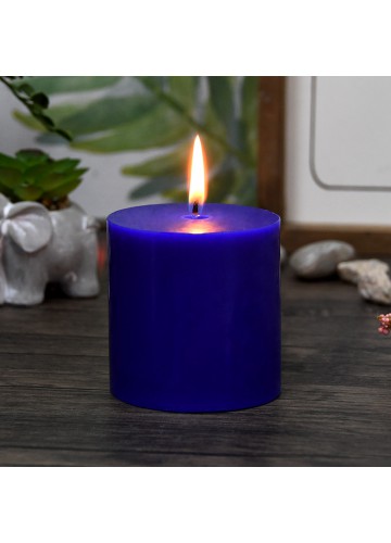 3 x 3 Inch Blue Pillar Candles (12pcs/Case) Bulk