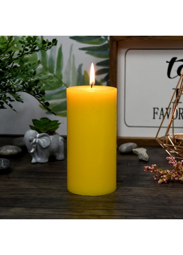 3 x 6 Inch Yellow Pillar Candles(12pcs/Case) Bulk