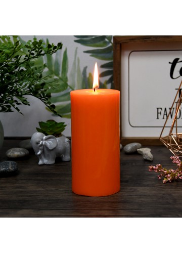 3 x 6 Inch Orange Pillar Candles(12pcs/Case) Bulk