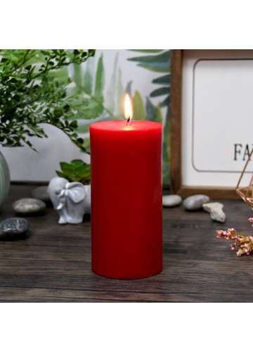 3 x 6 Inch Red Pillar Candles(12pcs/Case) Bulk