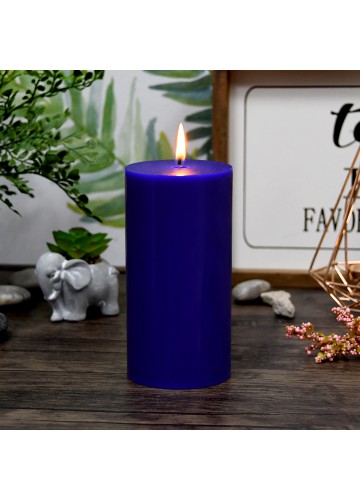 3 x 6 Inch Blue Pillar Candle