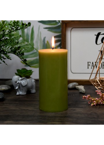 3 x 6 Inch Sage Green Pillar Candle