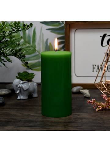 3 x 6 Inch Hunter Green Pillar Candles(12pcs/Case) Bulk