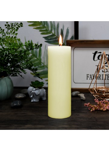 3 x 9 Inch Pale Ivory Pillar Candle