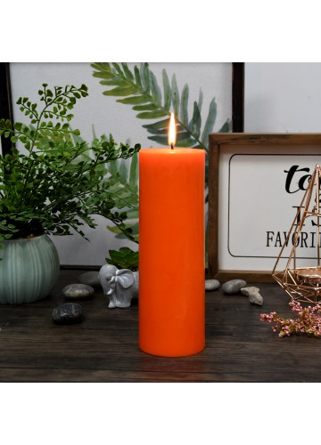 3 x 9 Inch Orange Pillar Candles (12pcs/Case) Bulk