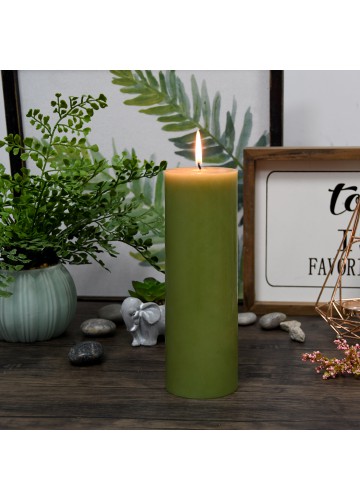 3 x 9 Inch Sage Green Pillar Candle