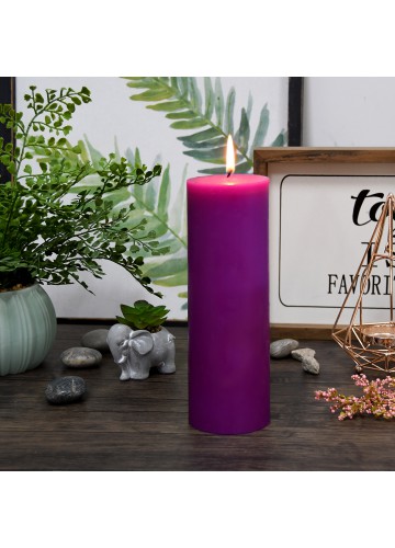 3 x 9 Inch Purple Pillar Candle