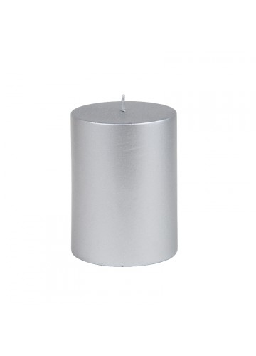 3 x 4 Inch Metallic Silver Pillar Candle