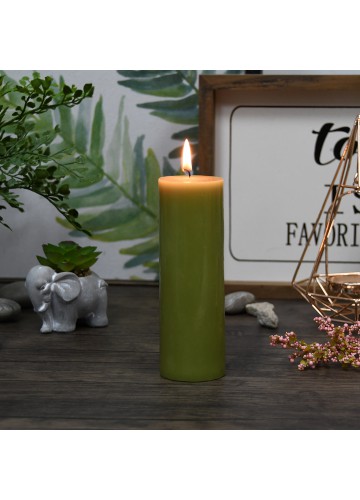 2 x 6 Inch Sage Green Pillar Candle