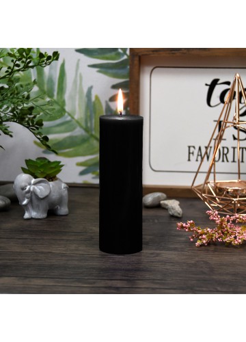 2 x 6 Inch Black Pillar Candle (24pcs/Case) Bulk