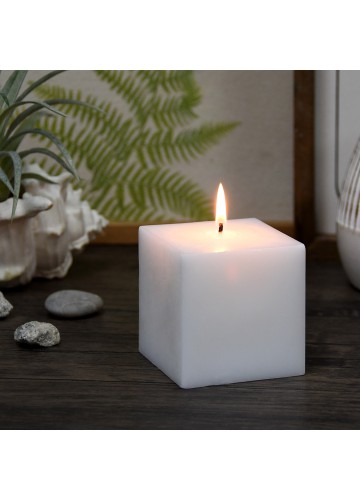 3 x 3 Inch White Square Pillar Candles