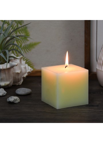 3 x 3 Inch Ivory Square Pillar Candles (12pcs/Case) Bulk