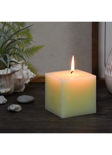 3 x 3 Inch Ivory Square Pillar Candles
