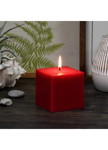 3 x 3 Inch Red Square Pillar Candles (12pcs/Case) Bulk