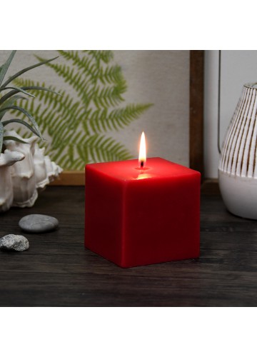 3 x 3 Inch Red Square Pillar Candles