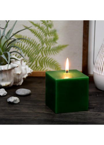 3 x 3 Inch Hunter Green Square Pillar Candles (12pcs/Case) Bulk