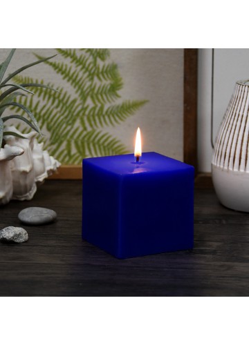 3 x 3 Inch Blue Square Pillar Candles