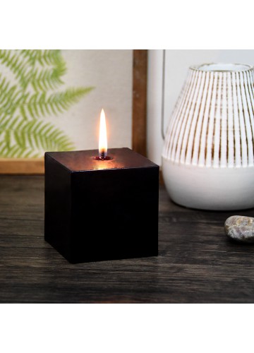 3 x 3 Inch Black Square Pillar Candles (12pcs/Case) Bulk