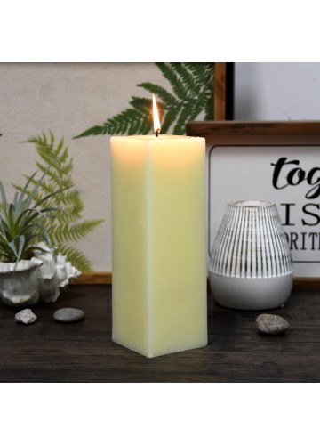 3 x 9 Inch Ivory Square Pillar Candle (12pcs/Case) Bulk